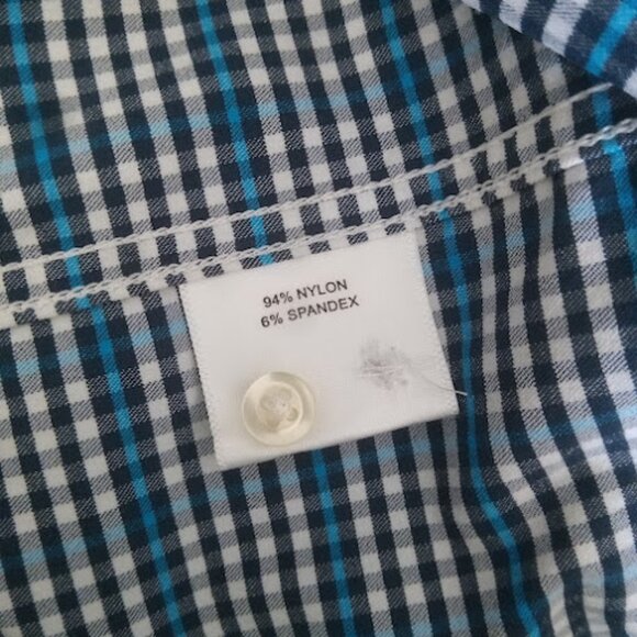 PETER MILLAR | Summer Comfort Performance Sport Blue Check Button Down Shirt L - Picture 12 of 13